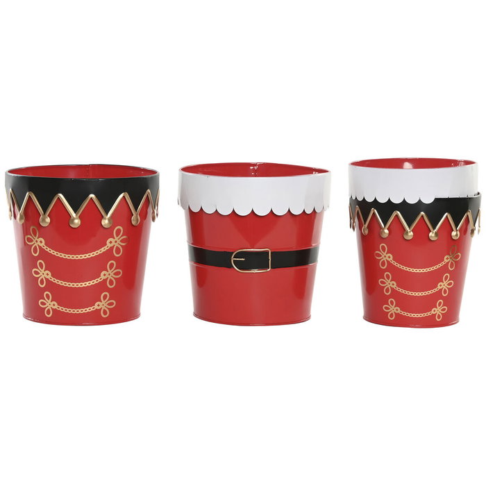 DKD Home Decor Set de 2 Cajas Metálicas Surtidas Rojo y Blanco DKD Home Decor Set de 2 Cajas Metálicas Surtidas Rojo y Blanco