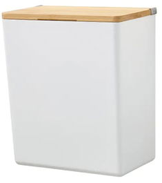 Caja De Almacanamiento Tesa Baboo Autoadhesiva Grande Blanca Con Tapa Bambu