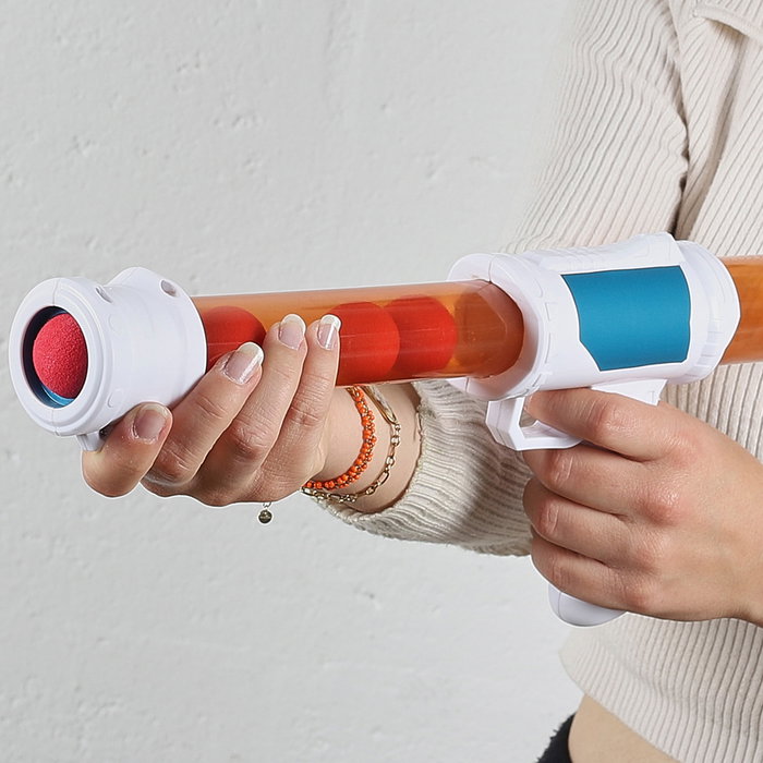 Mister Gadget Pistola de Bolas de Espuma Jeux Outdoor - 12 Bolas de Espuma - 32x15x5 cm