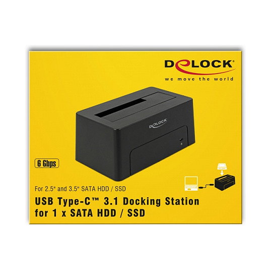 DeLOCK 63958 Docking Station USB Type-C para 1 x SATA HDD/SSD DeLOCK 63958 Docking Station USB Type-C para 1 x SATA HDD/SSD