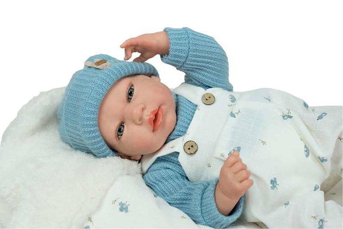 Muñecas Arias Muñeca Reborn 40 cm Cairo Azul con Manta