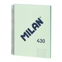 Milán Cuaderno Colección 430 since 1918 A4 con Espiral Cuadriculado 5x5 mm Verde 80 Hojas Tapa Dura Papel 95 gr/m²