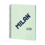 Milán Cuaderno A4 con Espiral Metálica, Tapa Dura y 80 Hojas Cuadriculadas Verde