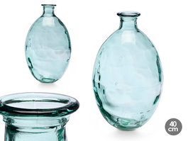 Giftdecor Jarron Vidrio Reciclado Rayado 40 cm 12L