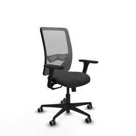 PIQUERAS Y CRESPO Silla de oficina Zulema con mecanismo Sincro, Gris oscuro y Gris