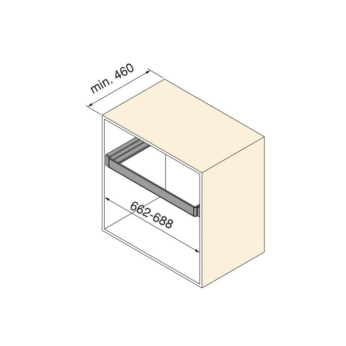 Emuca Kit de pantalonero de 7 varillas y bastidor regulable Quartz para armarios, guías de cierre suave y extracción total, Módulo 70cm, Acabado Titanio