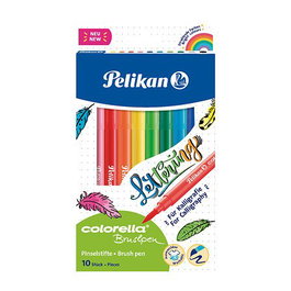 Rotulador Fibra Pelikan Colorella Brushpen Surtido Estuche De 10 (814577)