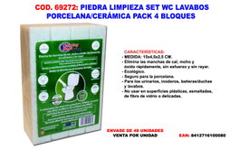 Piedra Limpieza Set WC Lavabos Porcelana/Ceramica Pack 4 Bloques