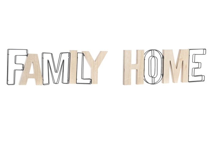 DKD Home Decor Decoración MDF y Metal Home Family 44x2x15 en Surtido de 2 DKD Home Decor Decoración MDF y Metal Home Family 44x2x15 en Surtido de 2
