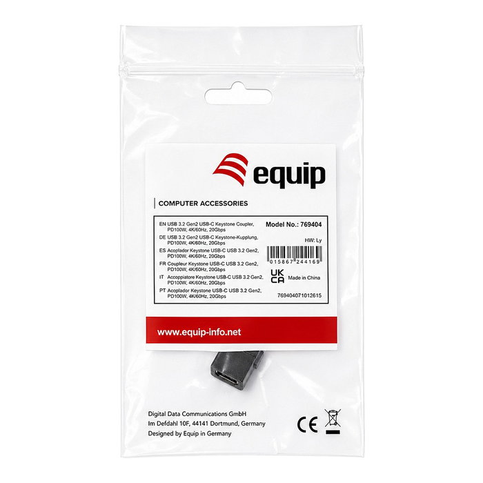 EQUIP Módulo Keystone-Koppler USB 3.2 Gen2 USB-C a USB-C 769404