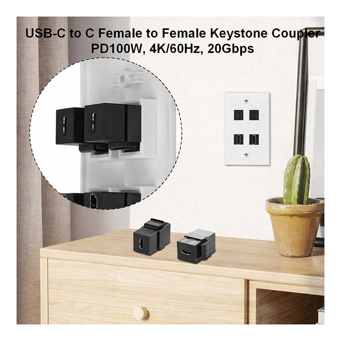 EQUIP Módulo Keystone-Koppler USB 3.2 Gen2 USB-C a USB-C 769404