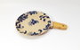 DKD Home Decor Plato Gres Bambú Floral Asa Azul 30,5x20,5 cm (Pack de 2)