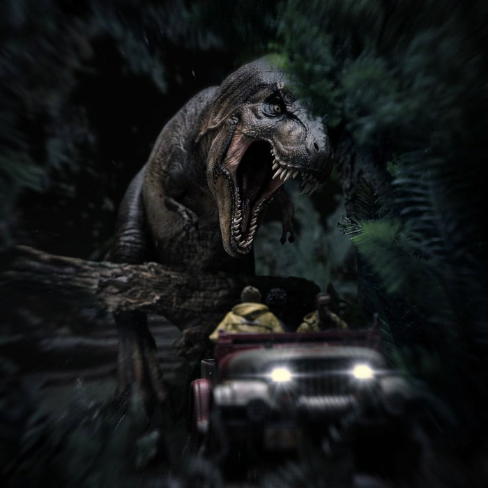 Iron Studios Parque Jurásico Estatua 1/20 Demi Art Scale T-Rex Chase Iron Studios Parque Jurásico Estatua 1/20 Demi Art Scale T-Rex Chase