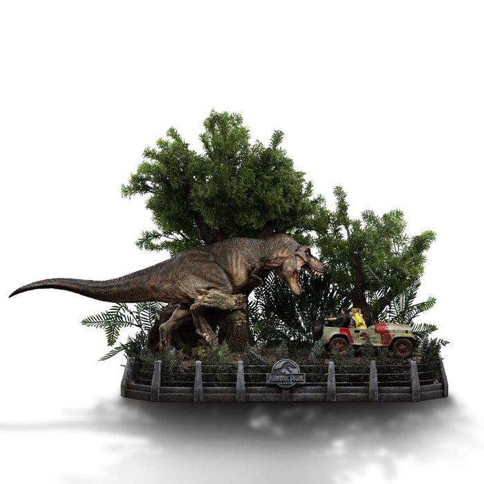 Iron Studios Parque Jurásico Estatua 1/20 Demi Art Scale T-Rex Chase Iron Studios Parque Jurásico Estatua 1/20 Demi Art Scale T-Rex Chase