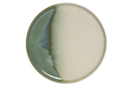 DKD Home Decor Plato de Porcelana Jade 24 Verde 20x20x2 cm