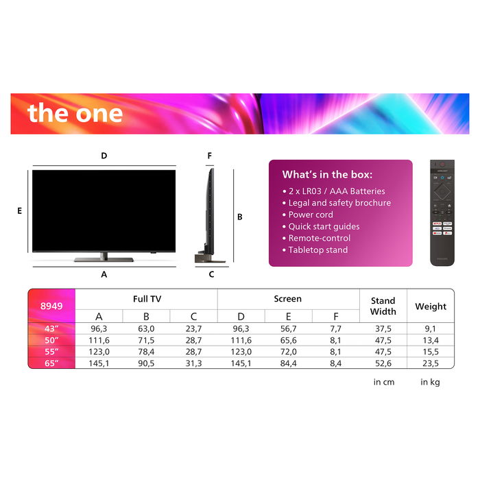 Philips TV The One 50PUS8949/12 Smart TV 4K Ambilight 50" Gris Antracita