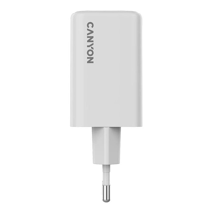 Canyon CU65ACC Cargador GaN 65W, 2 Puertos USB-C PD y 1 USB-A, Carga Rápida para Portátil/Smartphone, Enchufe UE, Blanco Canyon CU65ACC Cargador GaN 65W, 2 Puertos USB-C PD y 1 USB-A, Carga Rápida para Portátil/Smartphone, Enchufe UE, Blanco