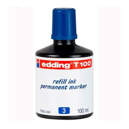 Edding Frasco de Tinta 100 para Rotulador Permanente 100 ml Azul