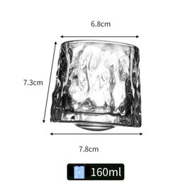 Hermia Small 7 Set de 2 Copas de Whisky de Vidrio Borosilicatado, 160 ml