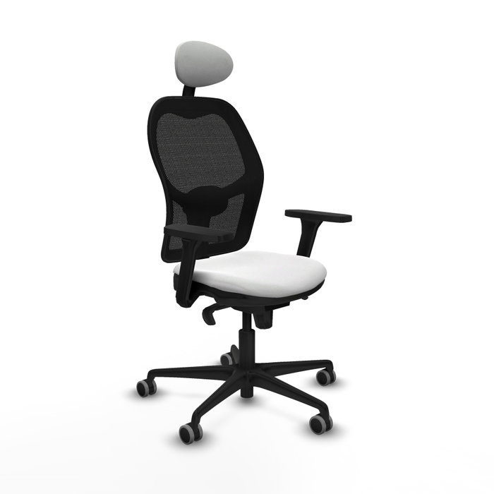 PIQUERAS Y CRESPO Silla de oficina Jorquera Blanca y Negra con Mecanismo Sincro PIQUERAS Y CRESPO Silla de oficina Jorquera Blanca y Negra con Mecanismo Sincro