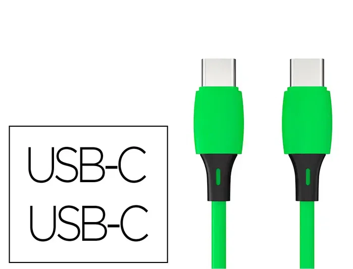 Q-connect Cable USB-C a USB-C PVC 1m Verde Q-connect Cable USB-C a USB-C PVC 1m Verde