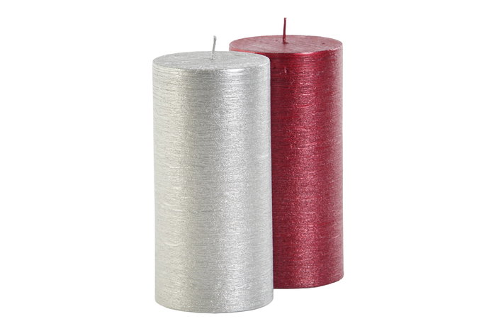 DKD Home Decor Vela Navidad Tradicional Rojo Plateado 7 x 14 x 7 cm (12 Unidades)