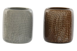 DKD Home Decor Vasos de Gres Surtidos de 2 Unidades