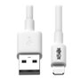 Eaton Tripp Lite M100-006-WH Cable de sincronización y carga USB a Lightning, certificado MFI, USB 2.0, blanco, 1.83 m (6 pies)