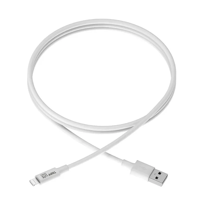 Tripp Lite M100-006-WH Cable USB A a Lightning de 1.83 m (6 pies) para Sincronización y Carga, Certificado MFi, Blanco, Compatible con iPhone, iPad, iPod