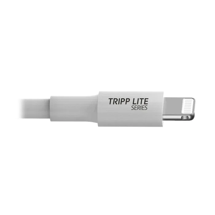 Tripp Lite M100-006-WH Cable USB A a Lightning de 1.83 m (6 pies) para Sincronización y Carga, Certificado MFi, Blanco, Compatible con iPhone, iPad, iPod