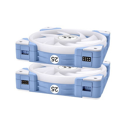 Thermaltake SWAFAN EX14 ARGB Pack de 3 ventiladores de 140 mm Hidrangea Blue TT Premium Edition Blanco Thermaltake SWAFAN EX14 ARGB Pack de 3 ventiladores de 140 mm Hidrangea Blue TT Premium Edition Blanco