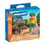 Playmobil Duo Pack Cuidador Con Rinoceronte