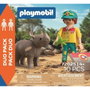 Playmobil Duo Pack Cuidador Con Rinoceronte