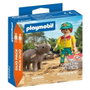 Playmobil Duo Pack Cuidador Con Rinoceronte