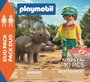 Playmobil 72025 Duo Pack Cuidador con Rinoceronte - Juguete de Figuras para Niños +4 Años