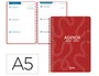 Liderpapel Agenda Escolar 2026-2027 Espiral Classic Semana Vista A5 Bilingüe, Papel FSC 70g, Color Rojo