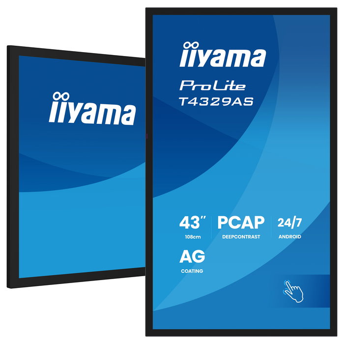 IIYAMA T4329AS-B1AG Monitor Táctil 43" 4K PCAP 3840x2160 24/7 Negro IIYAMA T4329AS-B1AG Monitor Táctil 43" 4K PCAP 3840x2160 24/7 Negro
