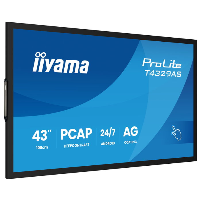 IIYAMA T4329AS-B1AG Monitor Táctil 43" 4K PCAP 3840x2160 24/7 Negro IIYAMA T4329AS-B1AG Monitor Táctil 43" 4K PCAP 3840x2160 24/7 Negro