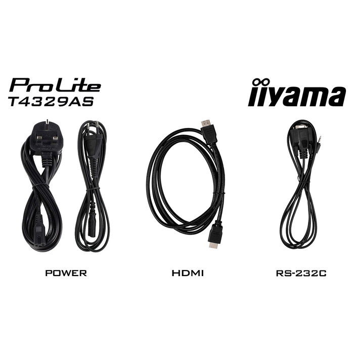 IIYAMA T4329AS-B1AG Monitor Táctil 43" 4K PCAP 3840x2160 24/7 Negro IIYAMA T4329AS-B1AG Monitor Táctil 43" 4K PCAP 3840x2160 24/7 Negro