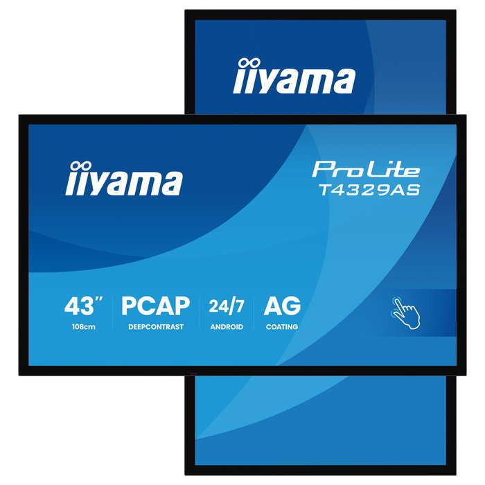 IIYAMA T4329AS-B1AG Monitor Táctil 43" 4K PCAP 3840x2160 24/7 Negro IIYAMA T4329AS-B1AG Monitor Táctil 43" 4K PCAP 3840x2160 24/7 Negro