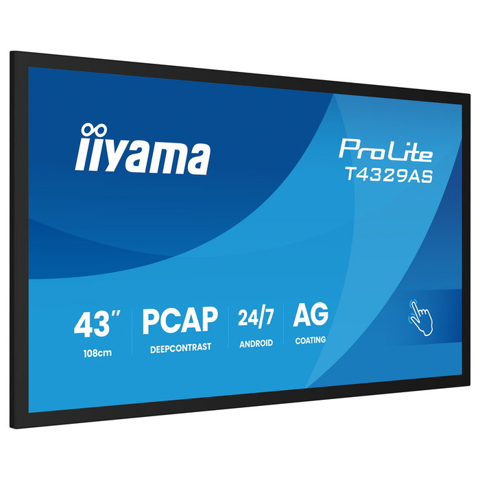 IIYAMA T4329AS-B1AG Monitor Táctil 43" 4K PCAP 3840x2160 24/7 Negro IIYAMA T4329AS-B1AG Monitor Táctil 43" 4K PCAP 3840x2160 24/7 Negro