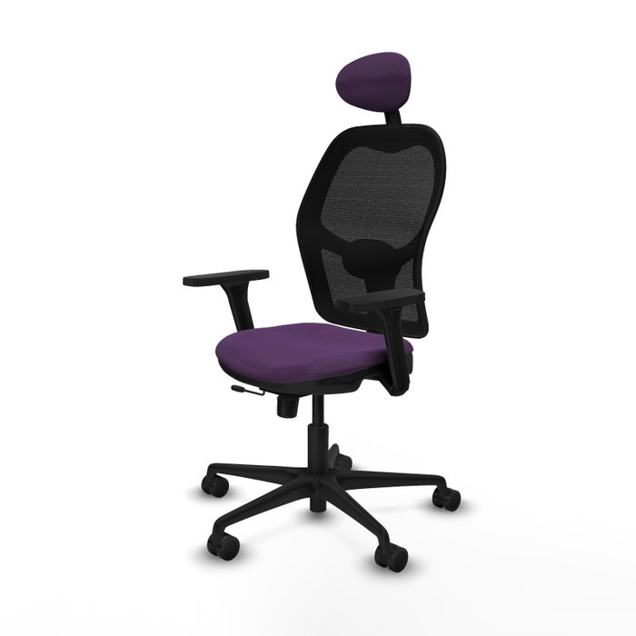 PIQUERAS Y CRESPO Silla de oficina Jorquera con mecanismo Sincro/Traslack Morado y Negro