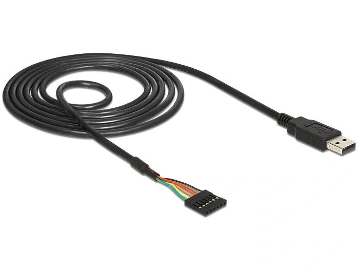 DeLOCK Cable Conversor USB 2.0 a TTL 6 Pin 1,8 m Negro
