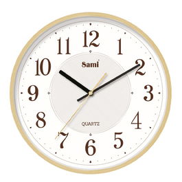 SAMI Reloj de Pared de Madera de Pino Redondo 30 cm HQ TAIWAN