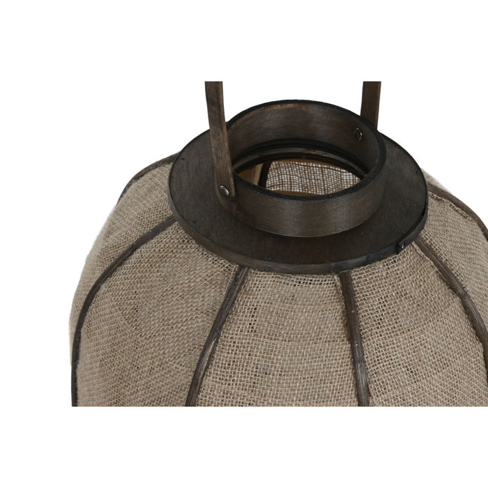 DKD Home Decor Portavelas Yute y Bambú Natural 33x33x77 cm