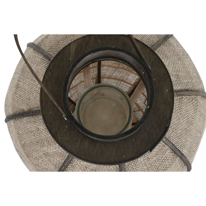 DKD Home Decor Portavelas Yute y Bambú Natural 33x33x77 cm