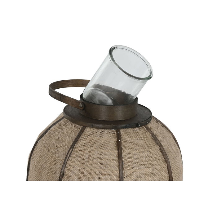 DKD Home Decor Portavelas Yute y Bambú Natural 33x33x77 cm