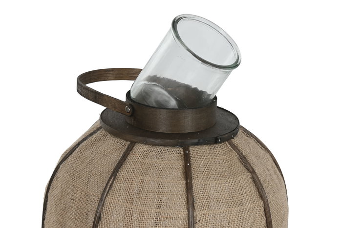 DKD Home Decor Portavelas de Yute y Bambú Natural 33x33x77 cm DKD Home Decor Portavelas de Yute y Bambú Natural 33x33x77 cm