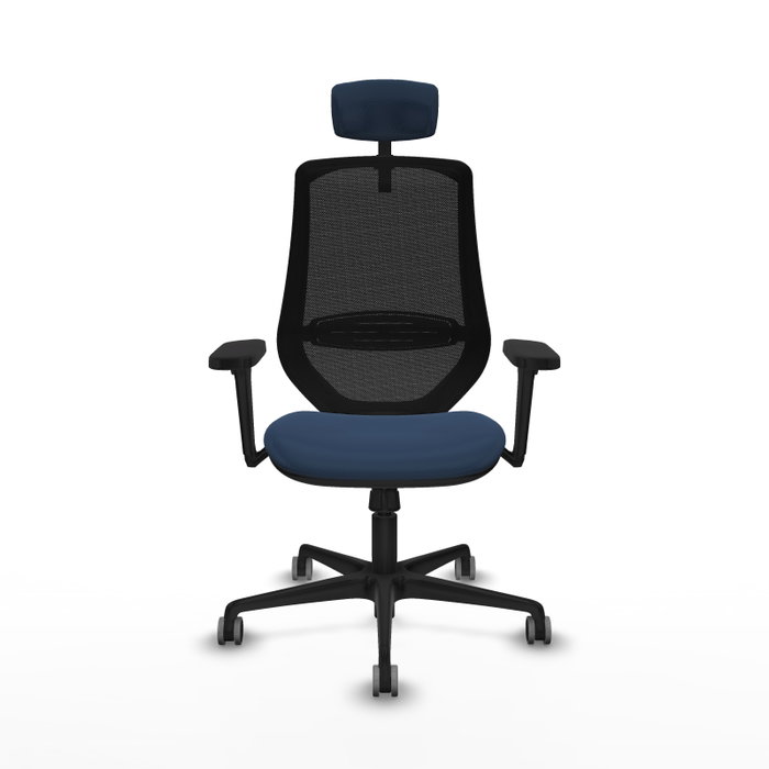 PIQUERAS Y CRESPO Silla de oficina Mardos con mecanismo Sincro, Azul marino y Negro