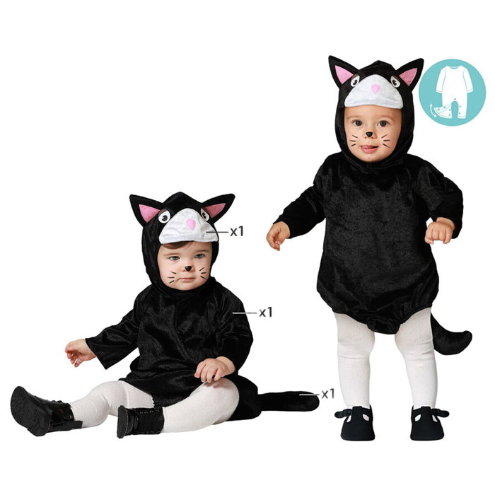 Carnaval Kids Disfraz de Gato Negro para Bebé Unisex 6-12 Meses